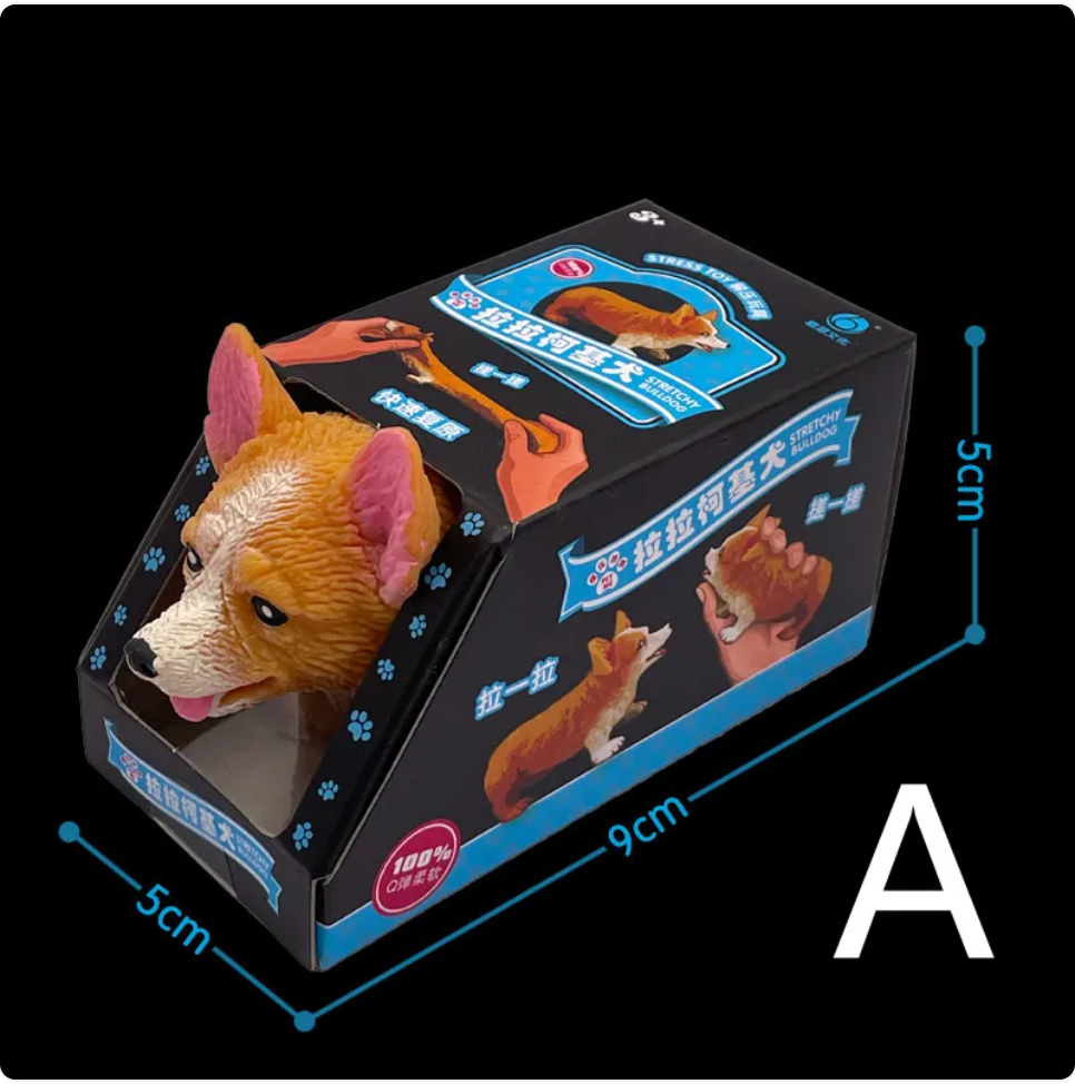 Slow Rebound Dog Toy - Corgi & Shar Pei Design